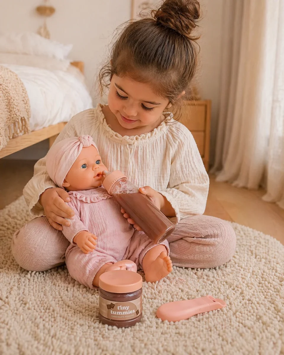 Coffret repas poupée chocolat - biberon et petit pot Tiny Harlow – Image 2